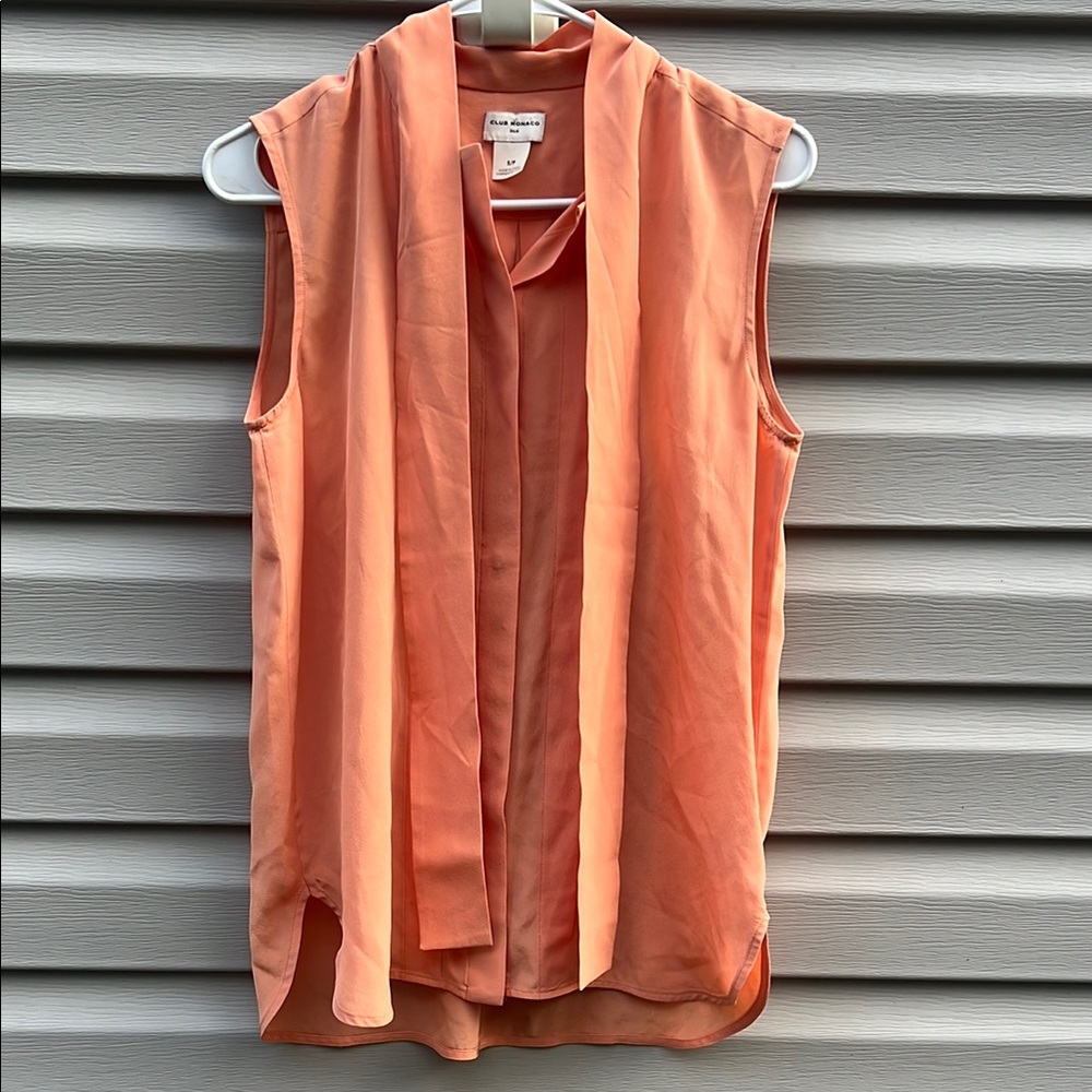 Club Monaco | Silk Orange Sleeveless Blouse size Small